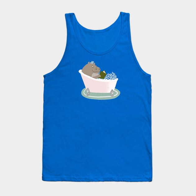 Hippopotamus Reading Tank Top by Das Brooklyn